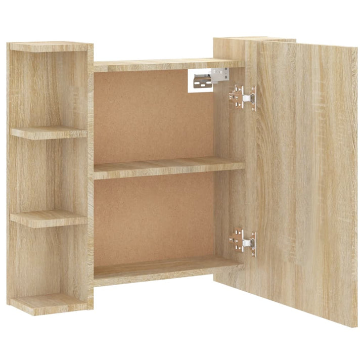 Spiegelschrank Mit Led Sonoma-Eiche 70X16,5X60 Cm