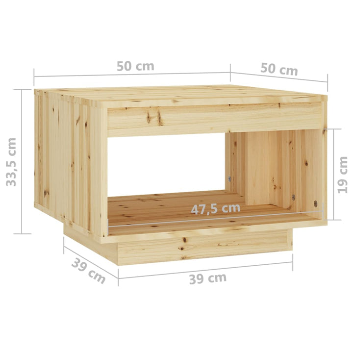 Couchtisch 50X50X33,5 Cm Massivholz Tanne