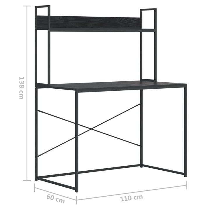 Computertisch Schwarz 110X60X138 Cm Holzwerkstoff