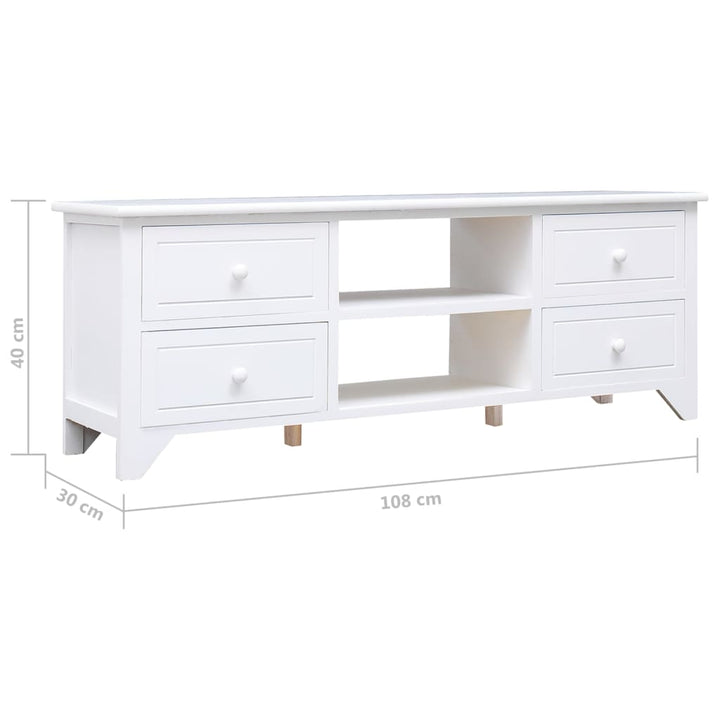 Tv-Schrank 108X30X40 Cm Massivholz Paulownia