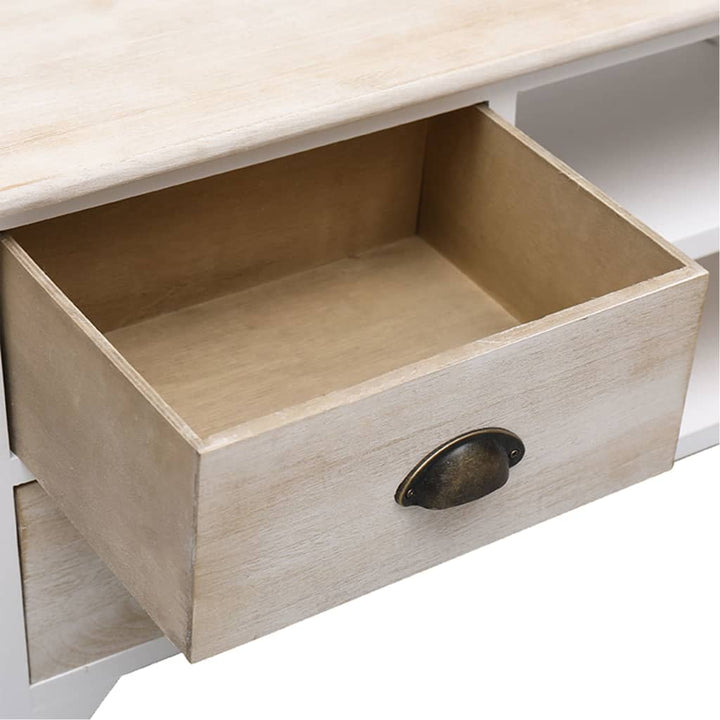 Tv-Schrank 108X30X40 Cm Massivholz Paulownia