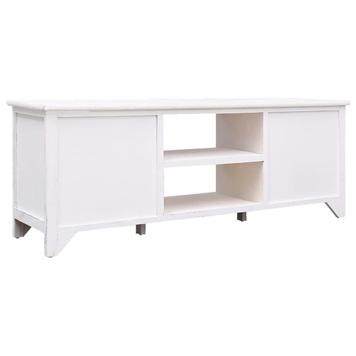 Tv-Schrank Antik-Weiß 108X30X40 Cm Massivholz Paulownia