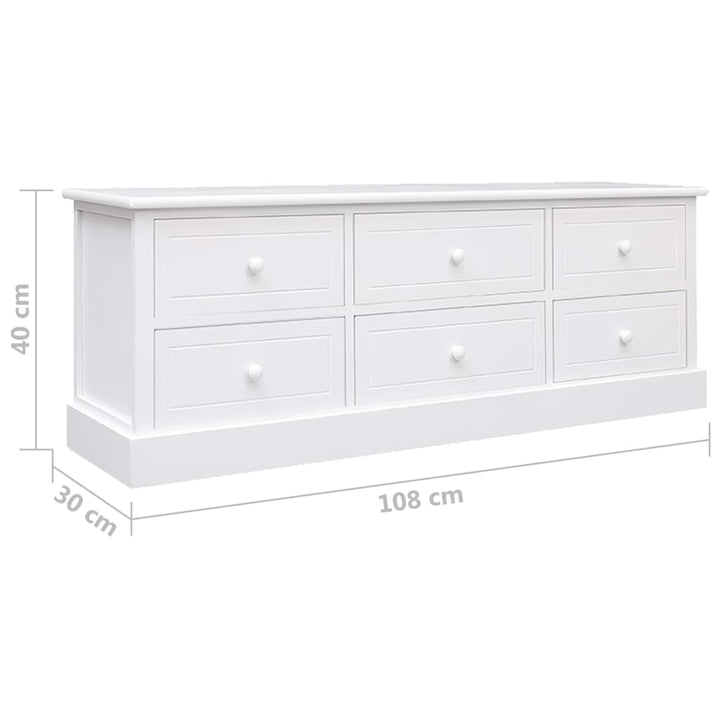 Tv-Schrank 108X30X40 Cm Massivholz Paulownia