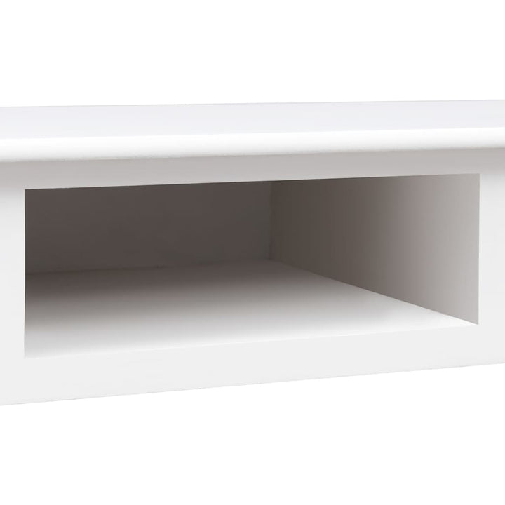 Schreibtisch Weiß 108X45X76 Cm Massivholz Paulownia