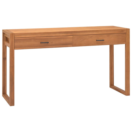 Schreibtisch Mit 2 Schubladen Massivholz Teak