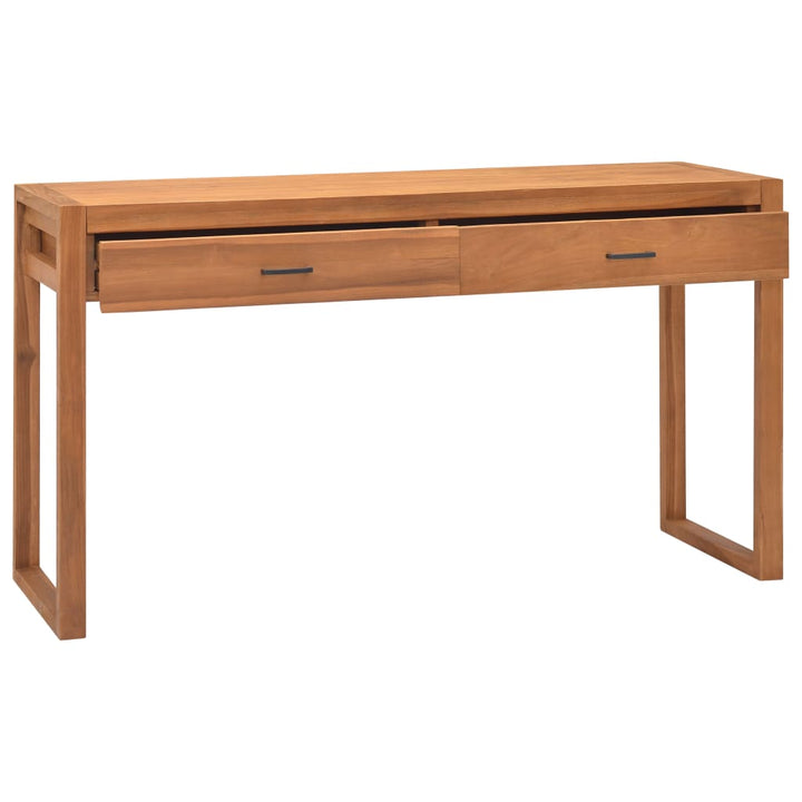 Schreibtisch Mit 2 Schubladen Massivholz Teak