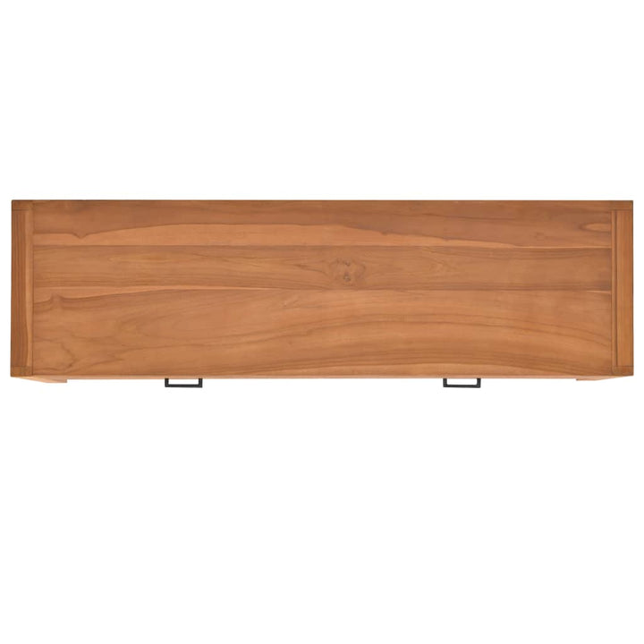 Schreibtisch Mit 2 Schubladen Massivholz Teak