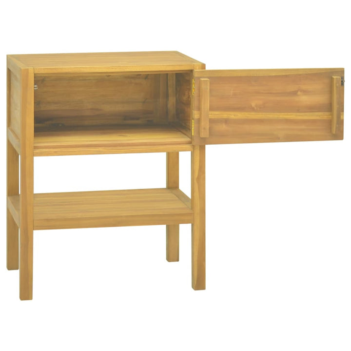 Badschrank 60X40X75 Cm Massivholz Teak Weiß Und Frost