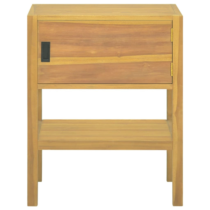 Badschrank 60X40X75 Cm Massivholz Teak Weiß Und Frost