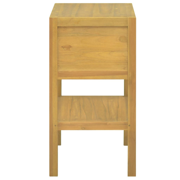 Badschrank 60X40X75 Cm Massivholz Teak Weiß Und Frost