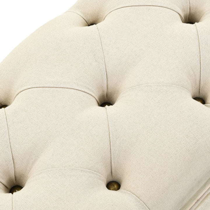 Sitzbank Mit Stauraum 110 Cm Creme Massivholz Tanne Und Stoff