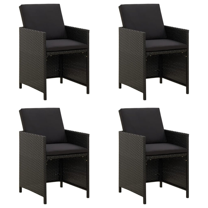 Gartenstühle 4 Stk. Poly Rattan Schwarz