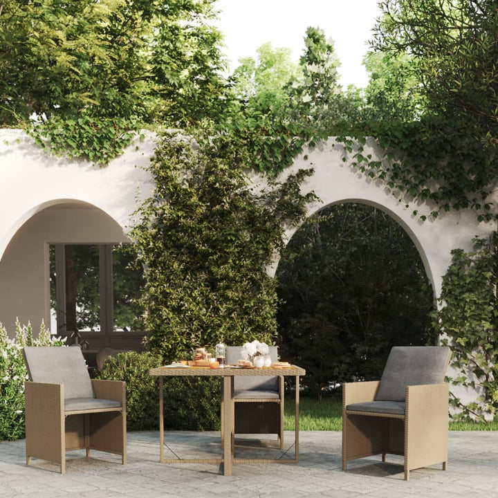 Gartentisch 109X107X74 Cm Poly Rattan & Massivholz Akazie