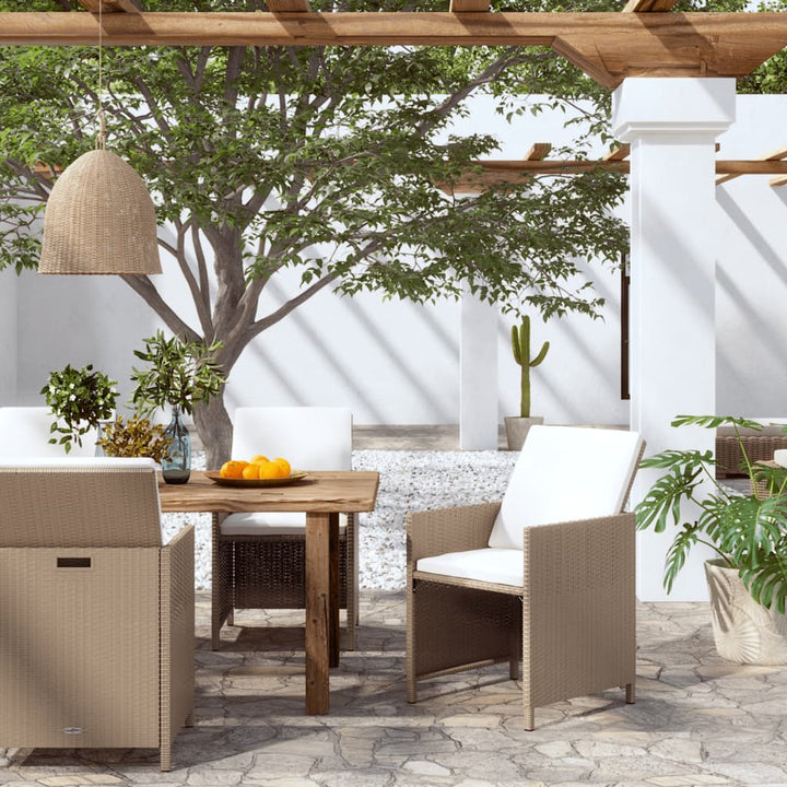 Garten-Essstühle Mit Kissen 4 Stk. Poly Rattan