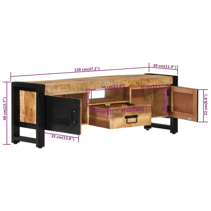 Tv-Schrank 120X30X40 Cm Massivholz Mango