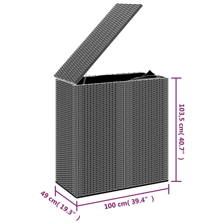 Garten-Kissenbox Pe Rattan 100X49X103,5 Cm