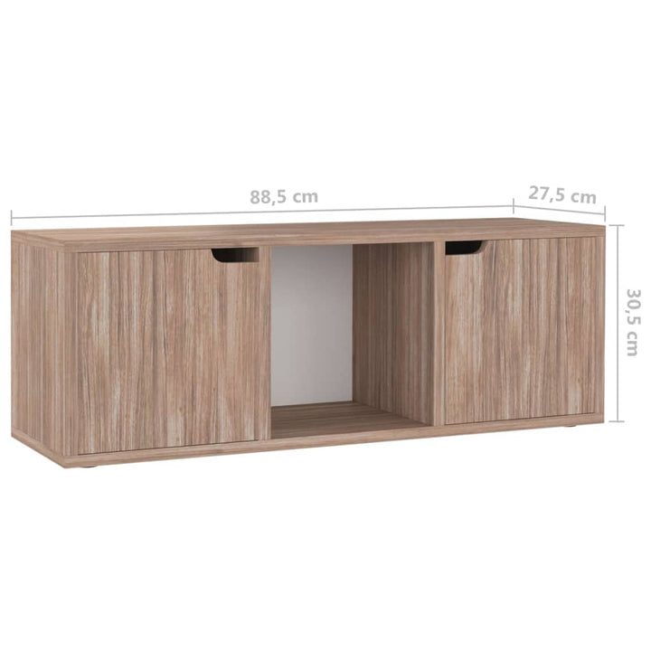 Tv-Schrank Grau Sonoma-Eiche 88,5X27,5X30,5 Cm Holzwerkstoff