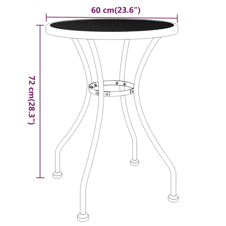 Gartentisch Ø60X72 Cm Streckgitter Anthrazit