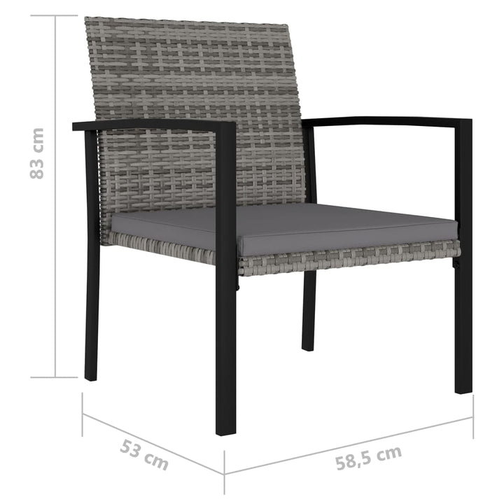 Garten-Essstühle 2 Stk. Poly Rattan