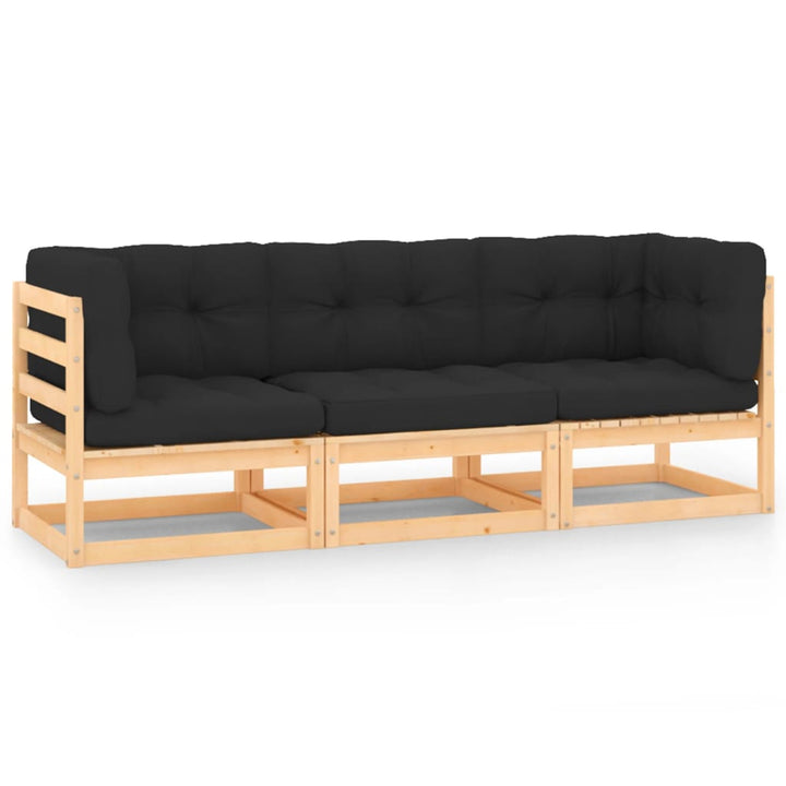 Outdoor-Sofa 3-Sitzer Massivholz Kiefer