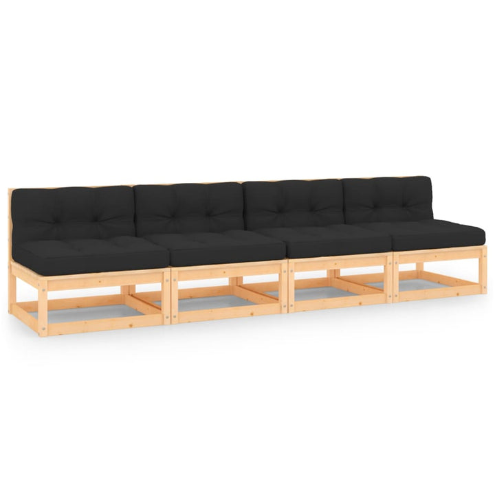 Outdoor-Sofa 4-Sitzer Massivholz Kiefer