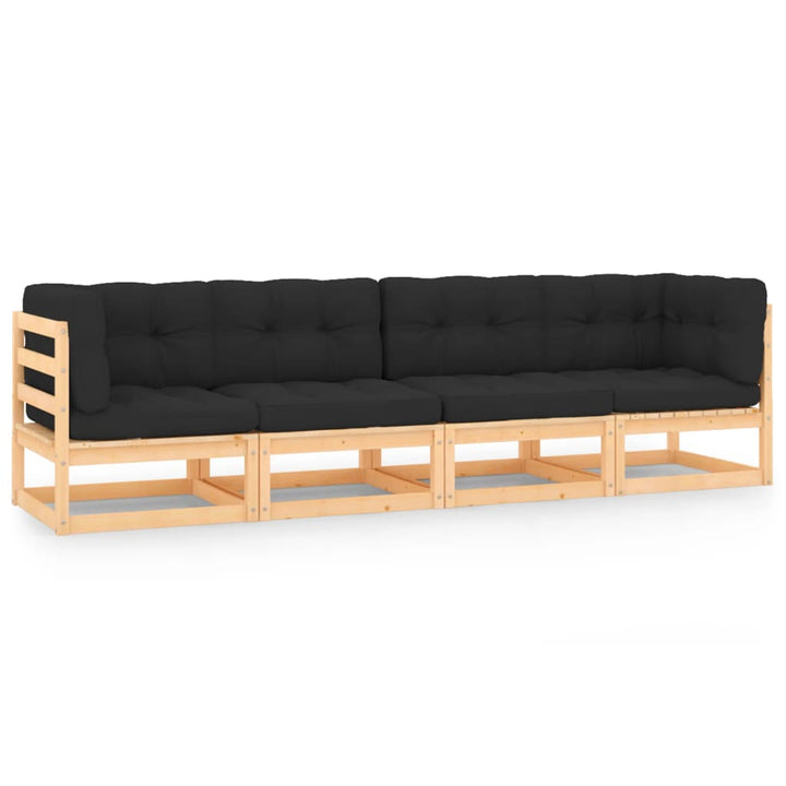 Outdoor-Sofa 4-Sitzer Massivholz Kiefer