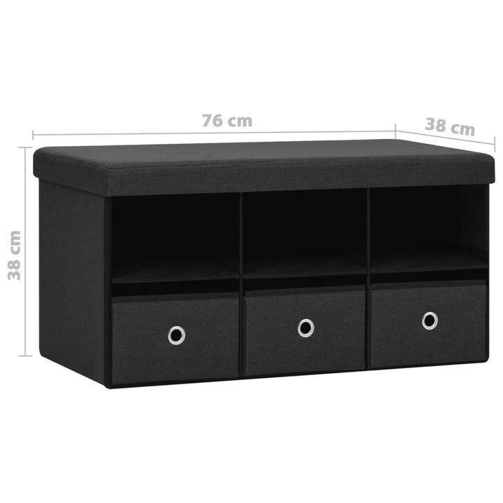 Faltbare Sitzbank Mit Stauraum 76X38X38 Cm Leinenoptik