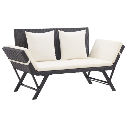 Gartenbank Mit Kissen 176 Cm Poly Rattan