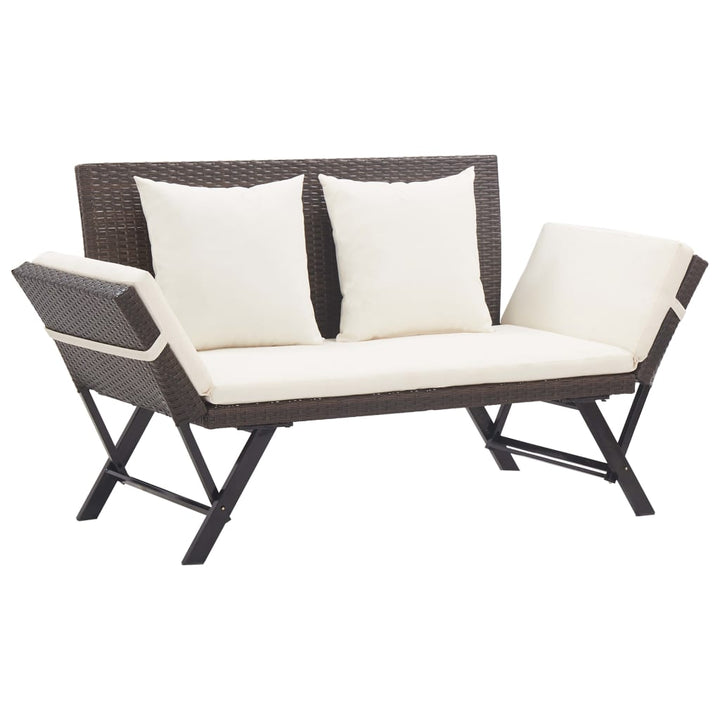 Gartenbank Mit Kissen 176 Cm Poly Rattan