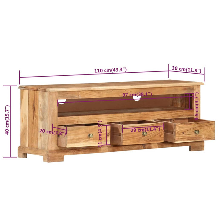 Tv-Schrank Massivholz Akazie 110X30X40 Cm