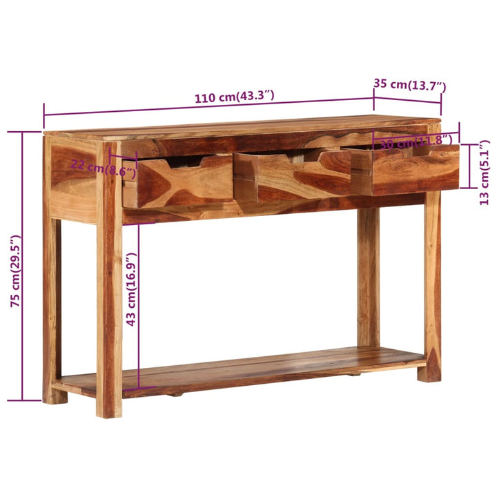 Konsolentisch 110X35X75 Cm Massivholz Akazie