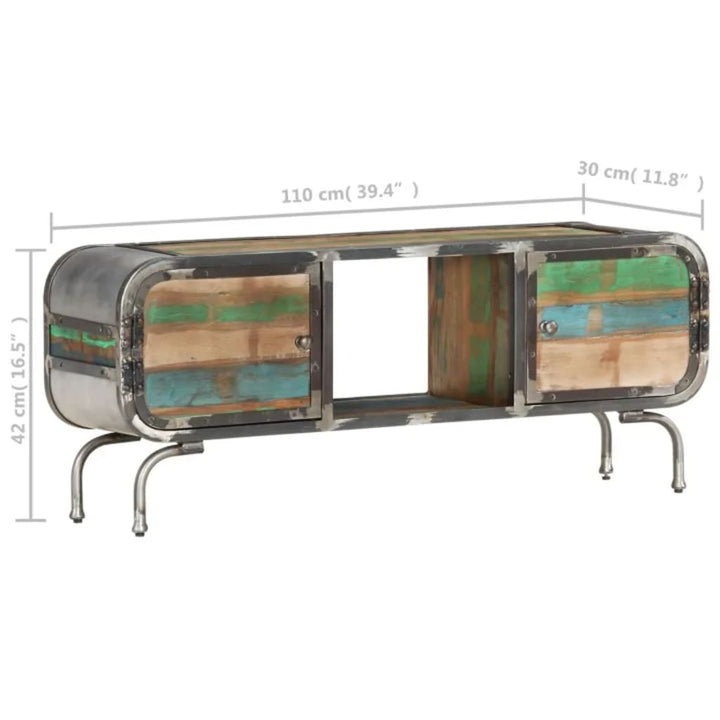 Tv-Schrank Mehrfarbig 110X30X42 Cm Altholz Massiv