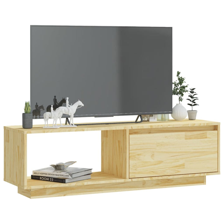 Tv-Schrank 110X30X33,5 Cm Massivholz Kiefer