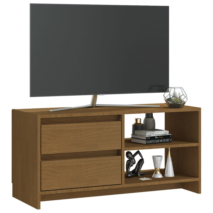 Tv-Schrank 80X31X39 Cm Massivholz Kiefer