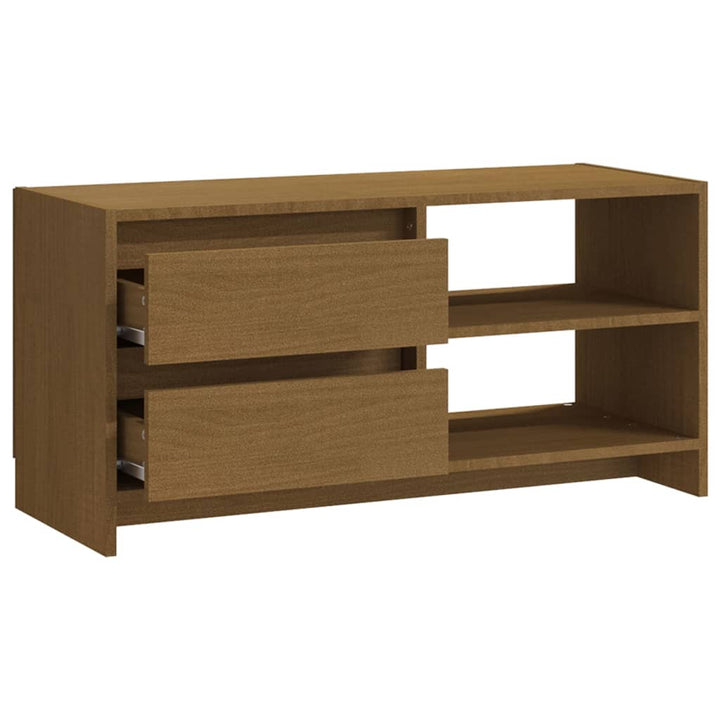 Tv-Schrank 80X31X39 Cm Massivholz Kiefer