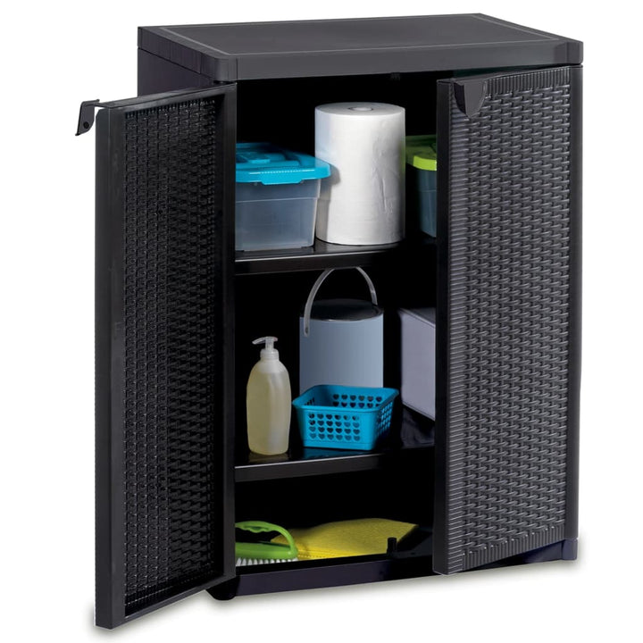 Gartenschrank 65X45X88 Cm Pp Rattan-Optik