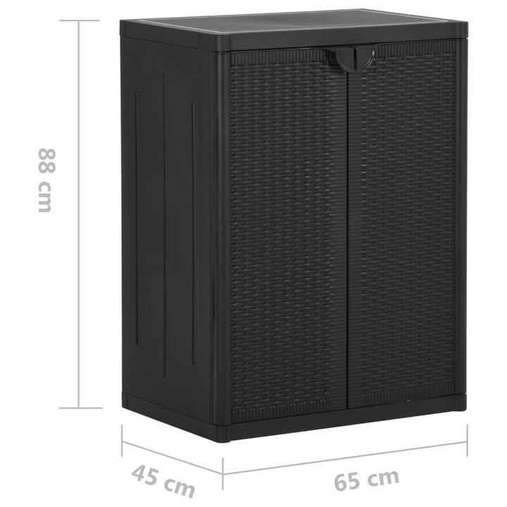 Gartenschrank 65X45X88 Cm Pp Rattan-Optik