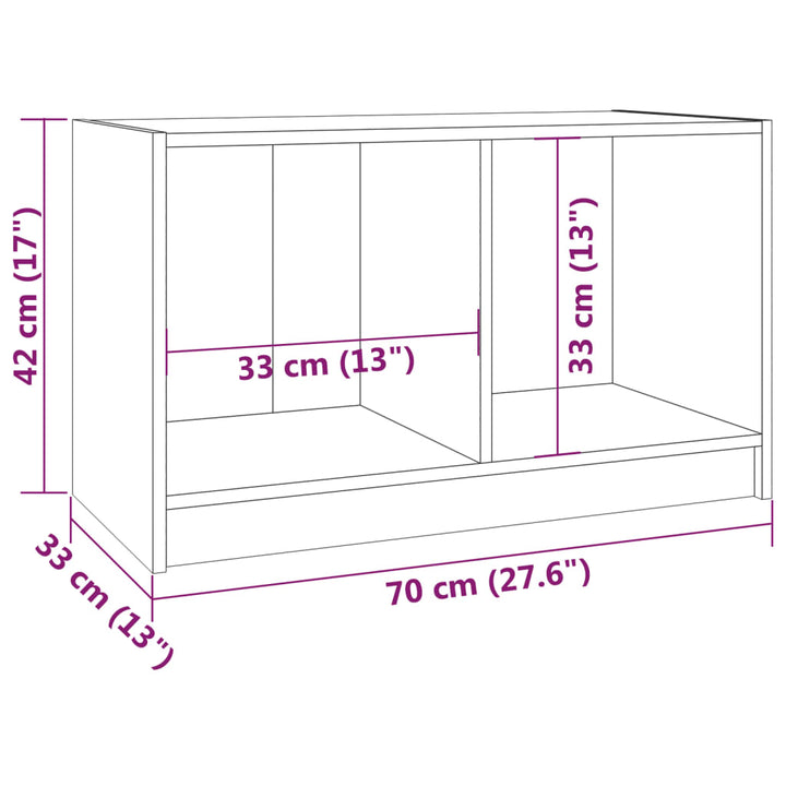 Tv-Schrank 70X33X42 Cm Massivholz Kiefer