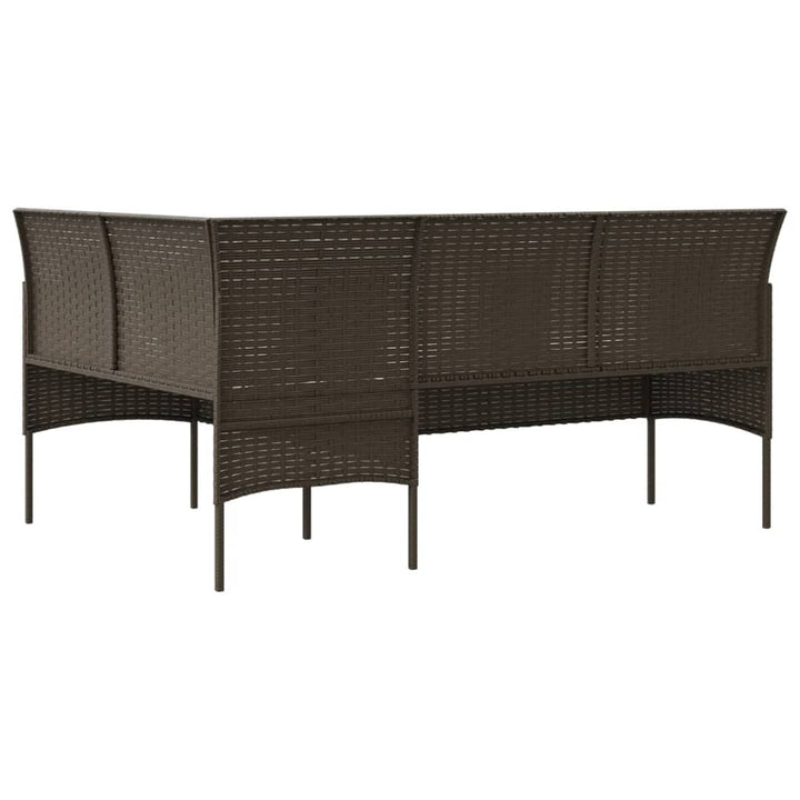 Sofa In L-Form Mit Kissen Poly Rattan