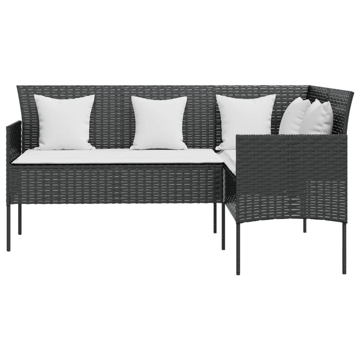 Sofa In L-Form Mit Kissen Poly Rattan