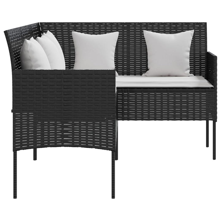 Sofa In L-Form Mit Kissen Poly Rattan