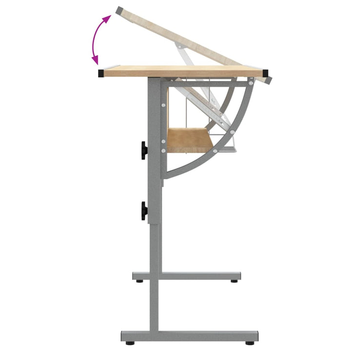 Basteltisch & Grau 110X53X(58-87) Cm Holzwerkstoff