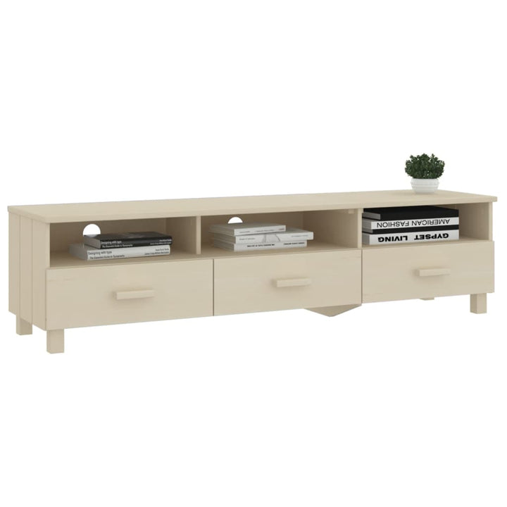 Tv-Schrank Hamar 158X40X40 Cm Massivholz Kiefer