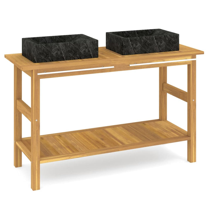 Waschtisch Mit En Marmorbecken Massivholz Teak