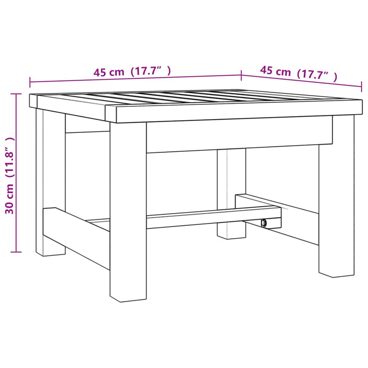 Couchtisch 45X45X30 Cm Massivholz Teak