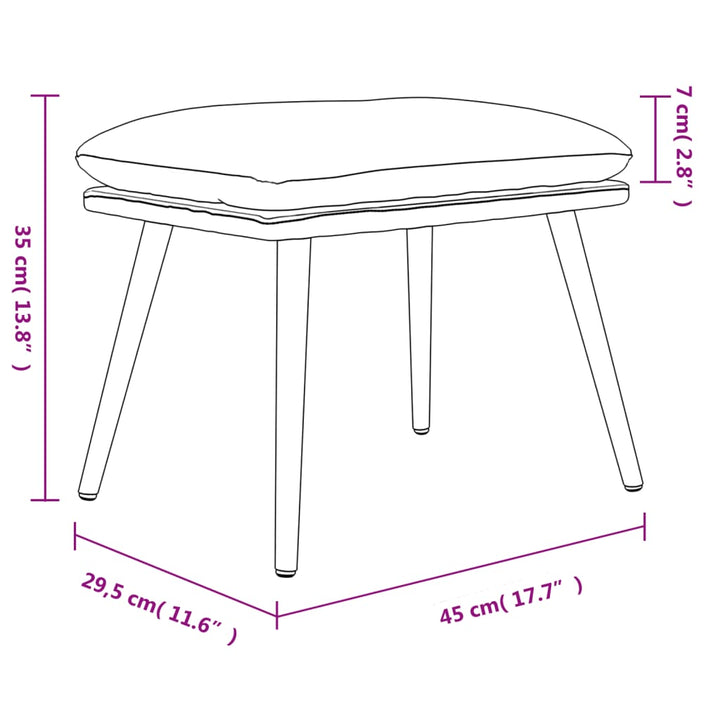 Fußhocker 45X29,5X35 Cm Samt