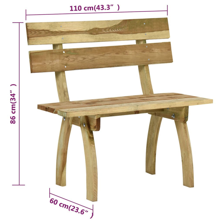 Gartenbank 110 Cm Kiefernholz Imprägniert