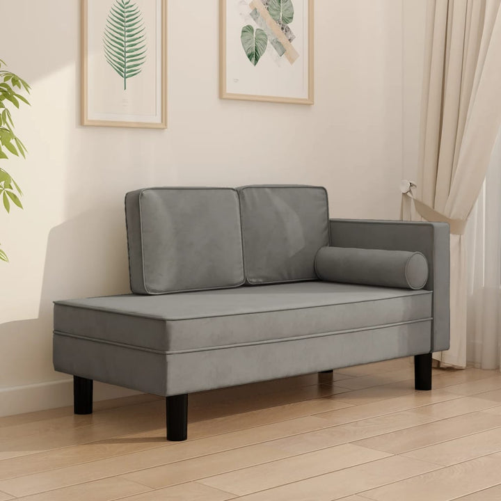 Chaiselongue Mit Kissen Und Nackenrolle Samt