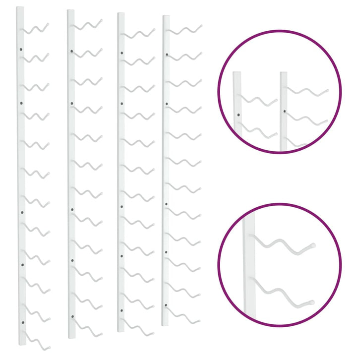 Wand-Weinregal Für 24 Flaschen 2 Stk. Eisen Weiß