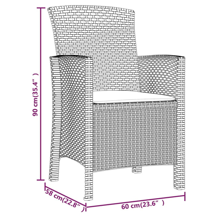 Gartenstuhl Mit Kissen Pp Rattan